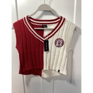 nwt hype & Vice sweater cropped sweater vest Indiana University Hoosiers size xs